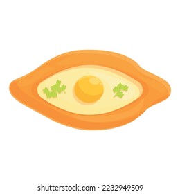 Khachapuri food icon cartoon vector. Bread cuisine. Pastry kitchen