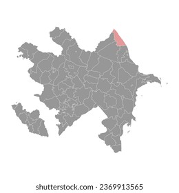 Mapa del distrito de Khachmaz, división administrativa de Azerbaiyán.