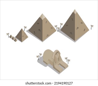 Khafra's Pyramid and the Great Sphinx. Necropolis on El-Giza plateau. Sphinx and Giza Pyramids in Cairo, Egypt.