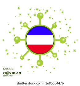 Khakassia Coronavius Flag Awareness Background. Stay home, Stay Healthy. Take care of your own health. Pray for Country