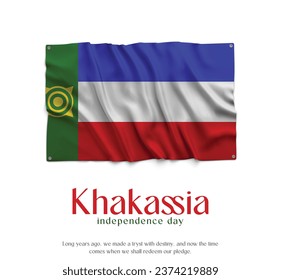 Khakassia Flag, Celebrating Independence Day. Abstract waving flag on white background Country Flag.