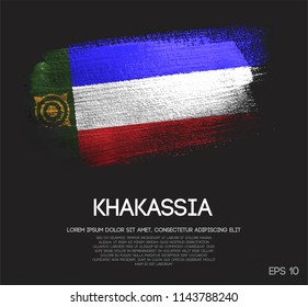 Khakassia Flag Made of Glitter Sparkle Brush Paint Vector