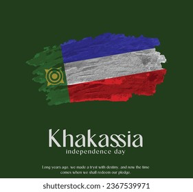 Khakassia Flag Made of Glitter Sparkle Brush Paint Vector, Celebrating Khakassia Independence Day.