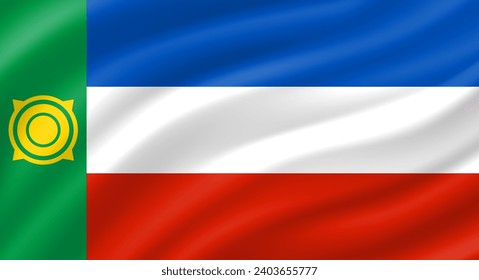 Khakassia flag waving. Background. Vector