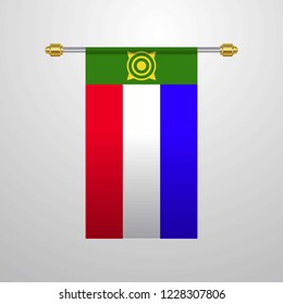 Khakassia hanging Flag