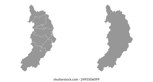 Khakassia map, administrative division of Russia. Vector illustration.