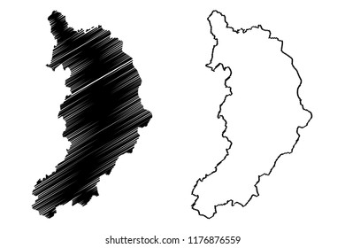 Khakassia (Russia, Subjects of the Russian Federation, Republics of Russia) map vector illustration, scribble sketch Republic of Khakassia map