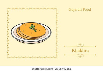 khakhra gujarati dish illustration for poster design