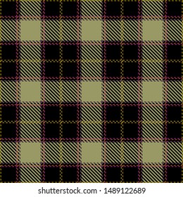 Khaki and Black Tartan Plaid Scottish Seamless Pattern. Texture from tartan, plaid, tablecloths, shirts, clothes, dresses, bedding, blankets and other textile.