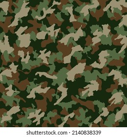 Khaki Camouflage Military Style Square Authentic Background Template - Green and Brown Khaki on Similar Backdrop - Vector Wallpaper Graphic Design