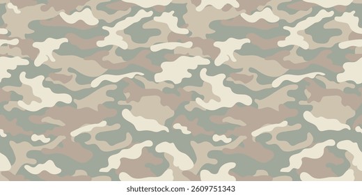 Khaki camouflage pattern for textile. Desert military pattern for clothing design.