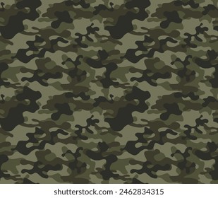 
Khaki camouflage seamless pattern, dirty background, forest texture, hunting print