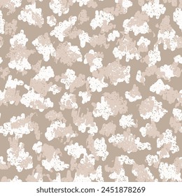 Khaki Camouflage Seamless Pattern. Green Seamless Modern Vector Backdrop. Beige Seamless Artistic Graphic Design. Brown Repeated Circle Graphic Clouds. Camouflage Background Camoflage