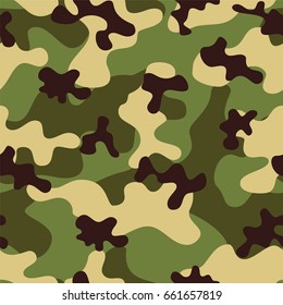 Khaki camouflage seamless pattern. Vector background