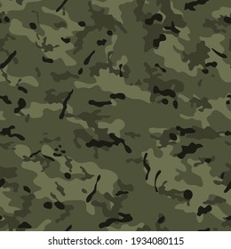 
Khaki camouflage seamless vector pattern. Forest background. Vector disguise