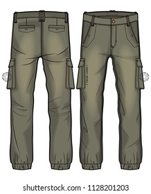 Khaki cargo pants with large side pockets