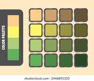 Khaki khaki darkkhaki mediumseagreen color palette, colour matching, rgb colors, harmonious colours catalog sample, design and edit idea