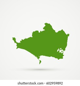 Khaki Dorset Map Illustration