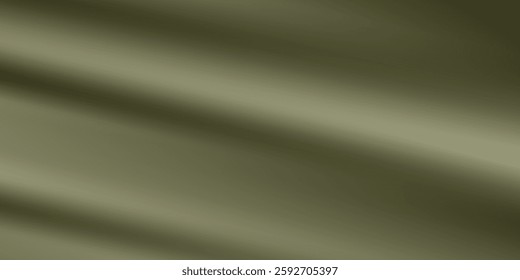 Khaki green brown silk satin. Gradient. Olive color. Еlegant abstract background for design, text. Light dark shade. Matte, shimmer. Curtain. Drapery. Fabric, cloth texture. VECTOR EPS10