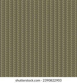 Khaki green carpet with ridges and grooves, woven from jute or synthetic fiber. Ribbed rug texture. Abstract knit fabric. Vector artwork.