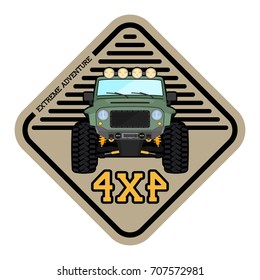 khaki offroad car truck 4x4 illustration svg