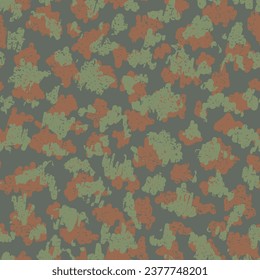 Khaki Repetió El Arte De Vector Círculo. Textura Gráfica Militar Sin Margen Beige. Impresión Gráfica Verde De Moda Sin Marea. Patrón sin foco de camuflaje negro. Camoflage