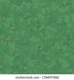 Khaki Repeated Doted Camouflage, Graphic Art.  Seamless Vector Brown Military, Camo Camo. Green Repeated Point Camouflage, Vector Pattern. Seamless Vector Patterd Design.