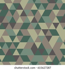 Khaki seamless pattern with triangular digital protection ornament