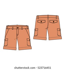 Khaki Shorts Vector Template