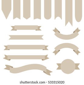 Khaki Tan Ribbon Banner Collection