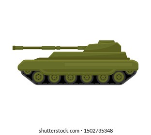 Khaki tank. Vector illustration on a white background.