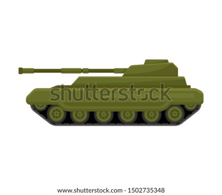 Khaki tank. Vector illustration on a white background.