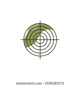 Khaki target, isolated on white background. Military element for decoration army and military concepts, Defender of Fatherland Day. Vector illustration.