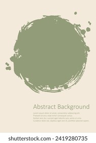 Khaki and white abstract background with ink brush. Japanese style composition. Aggressive Military dynamic background for wallpaper, interior, flyer cover, poster, banner, booklet.