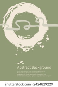 Khaki and white abstract background with ink brush. Japanese style composition. Aggressive Military dynamic background for wallpaper, interior, flyer cover, poster, banner, booklet.