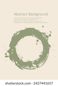 Khaki and white abstract background with ink brush. Japanese style composition. Aggressive Military dynamic background for wallpaper, interior, flyer cover, poster, banner, booklet.