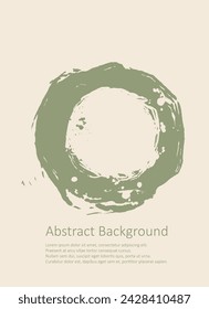 Khaki and white abstract background with ink brush. Japanese style composition. Aggressive Military dynamic background for wallpaper, interior, flyer cover, poster, banner, booklet.