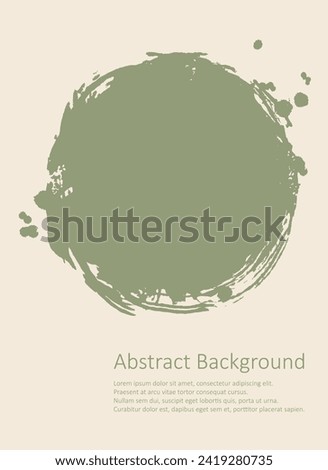 Khaki and white abstract background with ink brush. Japanese style composition. Aggressive Military dynamic background for wallpaper, interior, flyer cover, poster, banner, booklet.