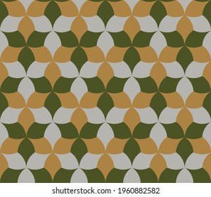 Khaki-coloured template for fabric. Seamless pastel pattern. Stylish background for cards. Wrapping paper pattern. Abstract decor. Textile design. Fashionable color combinations. Vector. Olive color.