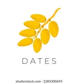 Khalal sukkari Yellow Date Fruit Illustration Logo