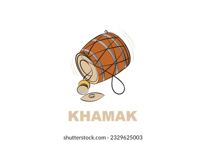 khamak musical instrument colour illustration with background