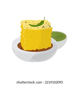 Khaman Dhokla Indian Vegetarian Dish.