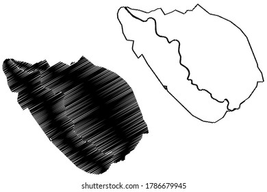 Khamis Mushait City (Kingdom of Saudi Arabia, Asir Province) map vector illustration, scribble sketch City of Khamis Mushait map