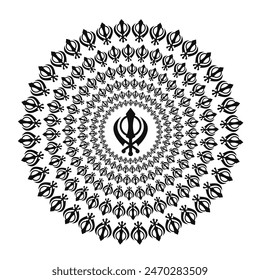 Khanda graphic circular design vector illustration 