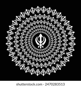 Khanda graphic circular design vector illustration 
