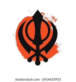 Khanda graphic design of Sikhism symbol, symbol of unity.