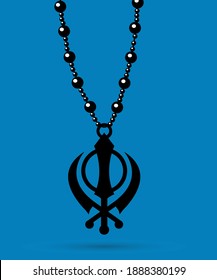 Khanda locket graphic trendy design.