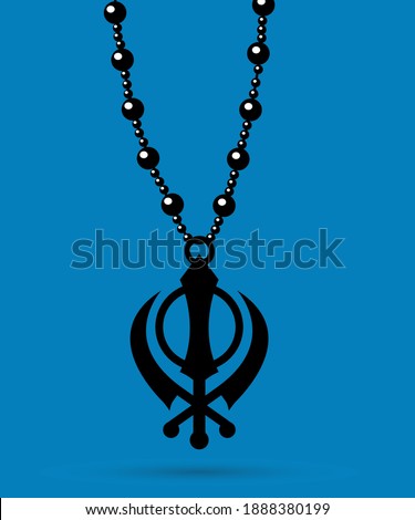 Khanda locket graphic trendy design.