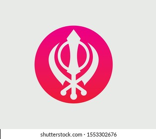 Khanda logo design whith gradient, Khanda icon graphic design.