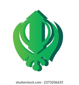 Khanda on white background. Symbol of Sikhism